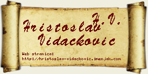 Hristoslav Vidačković vizit kartica